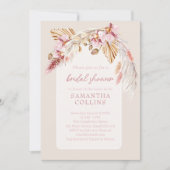 Invitation Boho Tropical Beach Fête des mariées florale (Devant)