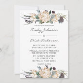 Invitation Boho tropical blanc Protea Mariage floral Invitati (Devant)