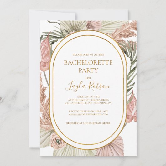 Invitation Boho Tropical Botanical | Bachelorette (Devant)