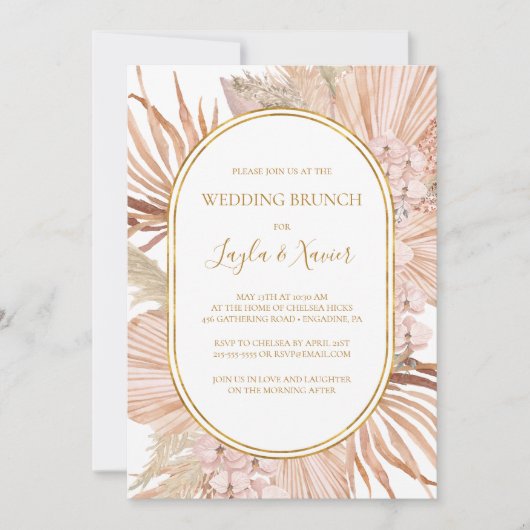 Invitation Boho Tropical Botanical | Brunch Mariage (Devant)
