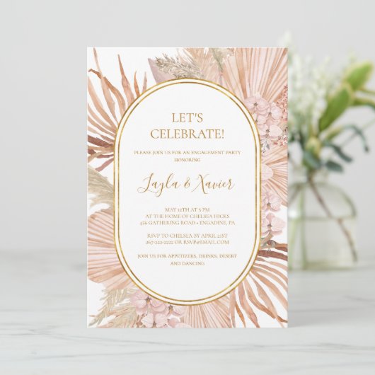 Invitation Boho Tropical Botanical | Célébrons (Debout devant)