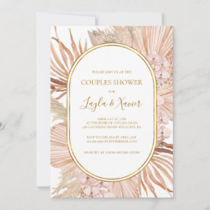 Invitation Boho Tropical Botanical   Douche Couples