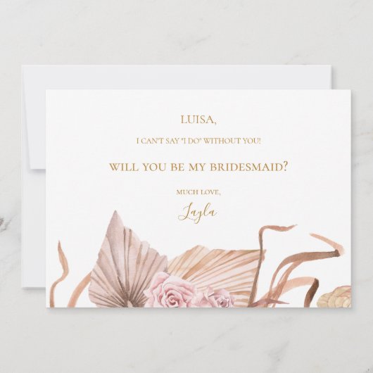 Invitation Boho Tropical Botanical | Fiche de proposition de  (Dos)
