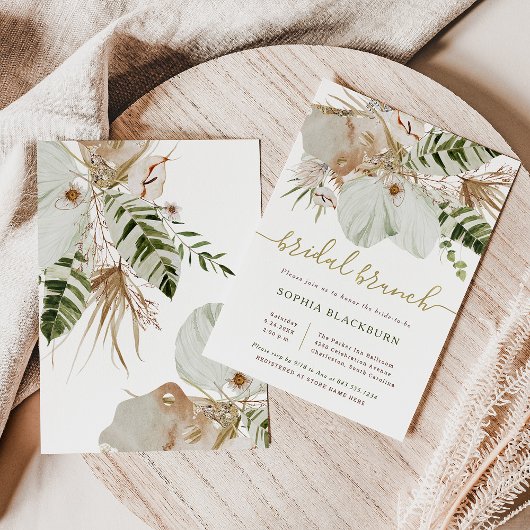 Invitation Boho Tropical Botanical Floral | Brunch nuptial