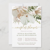 Invitation Boho Tropical Botanical Floral | Douche Couples (Devant)
