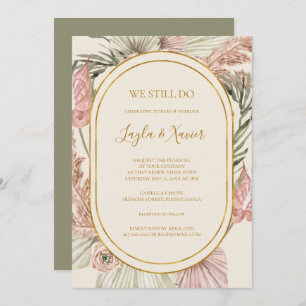 Invitation Boho Tropical Botanical Green Nous Faisons Encore