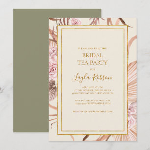 Invitation Boho Tropical Botanical Soirée de thé pour les f