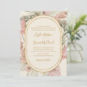 Invitation Boho Tropical Botanique Ivoire traditionnel Mariag (Debout devant)