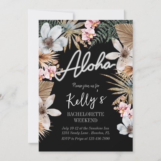 Invitation Boho Tropical Botanique Week-end (Devant)