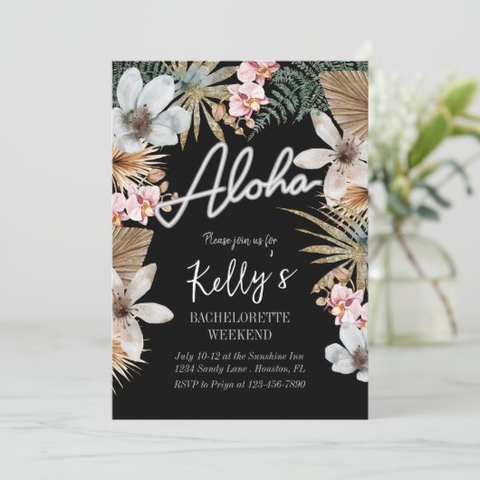 Invitation Boho Tropical Botanique Week-end (Debout devant)