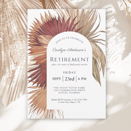 Invitation Boho Tropical Fan Palms Retraite Party