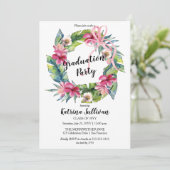 Invitation Boho Tropical Feuilles | Floral Graduation Party (Debout devant)
