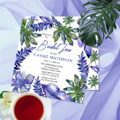 Invitation Boho Tropical Feuilles pourpre | Thé nuptial vert