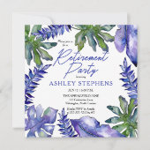 Invitation Boho Tropical Feuilles Purple Green Retraite Party (Devant)