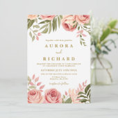 Invitation Boho Tropical Floral Autumnal Mariage de cuivre (Debout devant)