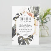 Invitation Boho Tropical Floral Graduation Party (Debout devant)