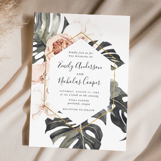 Invitation Boho Tropical Floral | Mariage