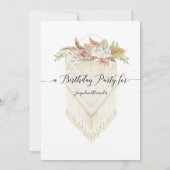 Invitation Boho Tropical Floral Pampas Grass fête d'anniversa (Dos)