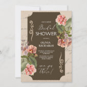Invitation boho tropical mer nuptiale douche, pampas herbe f (Devant)