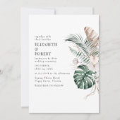 Invitation Boho Tropical Orchid et Monstera Mariage (Devant)