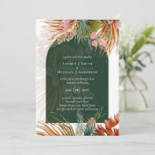 Invitation BOHO Tropical Pampas Grass Mariage (Debout devant)
