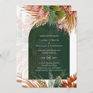 Invitation BOHO Tropical Pampas Grass Mariage