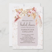 Invitation Boho Tropical rose Fête des mariées florale (Devant)