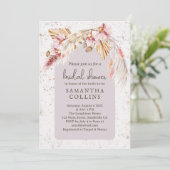 Invitation Boho Tropical rose Fête des mariées florale (Debout devant)