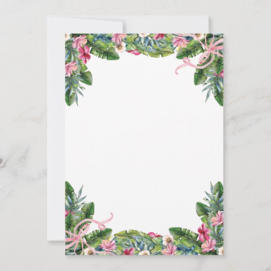 Invitation Boho Tropical Rose Floral 80e fête d'anniversaire (Dos)