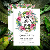 Invitation Boho Tropical Rose Floral 90e fête d'anniversaire