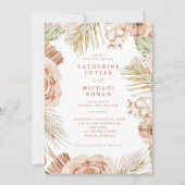 Invitation Boho Tropical Rose Mariage (Devant)