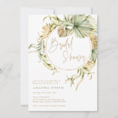 Invitation Boho Tropical séché Palm Desert Fête des mariées (Devant)
