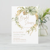 Invitation Boho Tropical séché Palm Desert Fête des mariées (Debout devant)