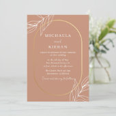 Invitation Boho Tropical Terracotta Mariage moderne (Debout devant)