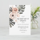Invitation Boho Tropical Watercolor Floral Retirement Party (Debout devant)