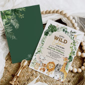 Invitation Boho Tropical Wild Party Animaux Baby showers garç