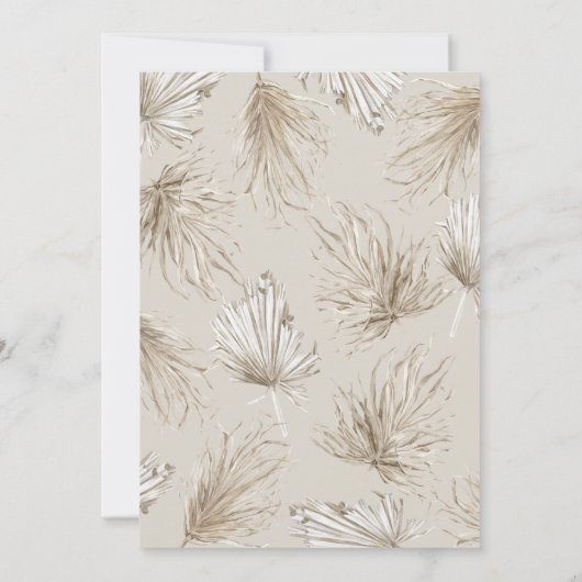 Invitation Boho Tropical Zoo Mariage Destination (Dos)