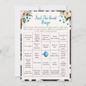 Invitation Boho Trouvez le jeu de Bingo pour la fête de douch (Devant)