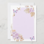 Invitation Boho TWIN Fille Première Sainte Communion Fleurs p (Dos)