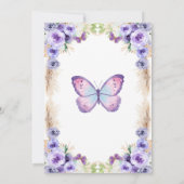 Invitation Boho Twin Purple Papillon Premier anniversaire Flo (Dos)