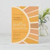 Invitation Boho Twins Premier voyage autour du soleil Photo 1 (Debout devant)