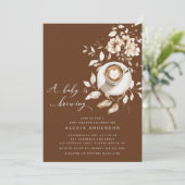 Invitation Boho Un Bébé Brasse Du Baby shower (Debout devant)