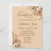 Invitation Boho Un Petit Baby shower De Fille Fleur sauvage (Devant)