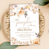 Invitation Boho Un Petit Citrouille Automne Baby shower d'aut