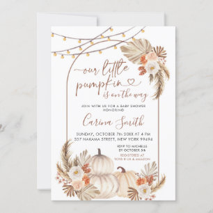 Invitation Boho Un Petit Citrouille Se Trouve Sur Le Chemin D