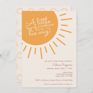 Invitation Boho Un petit rayon de soleil garçon terra cotta I