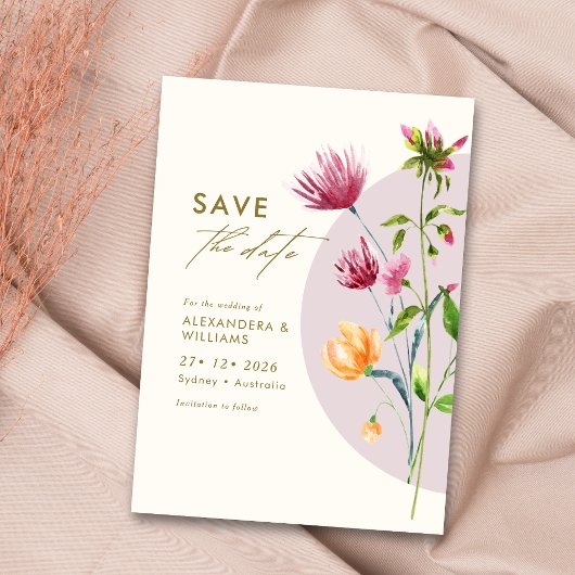 Invitation Boho Unique Spring Fleur sauvage Enregistrer la da