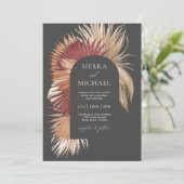 Invitation Boho Ventilateur Tropical Palms Élégance côtière (Debout devant)