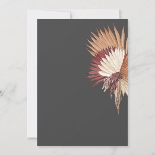 Invitation Boho Ventilateur Tropical Palms Élégance côtière (Dos)