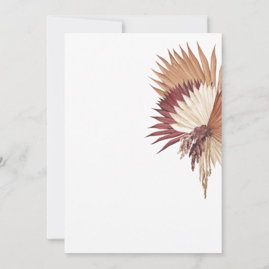 Invitation Boho Ventilateur Tropical Palms Élégance côtière (Dos)